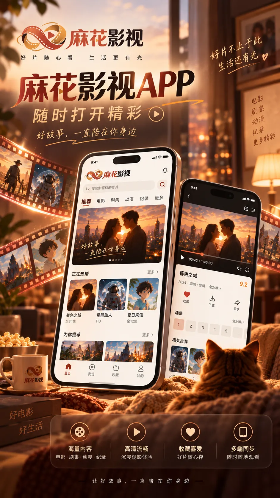 麻花影视APP与电脑端使用入口示意